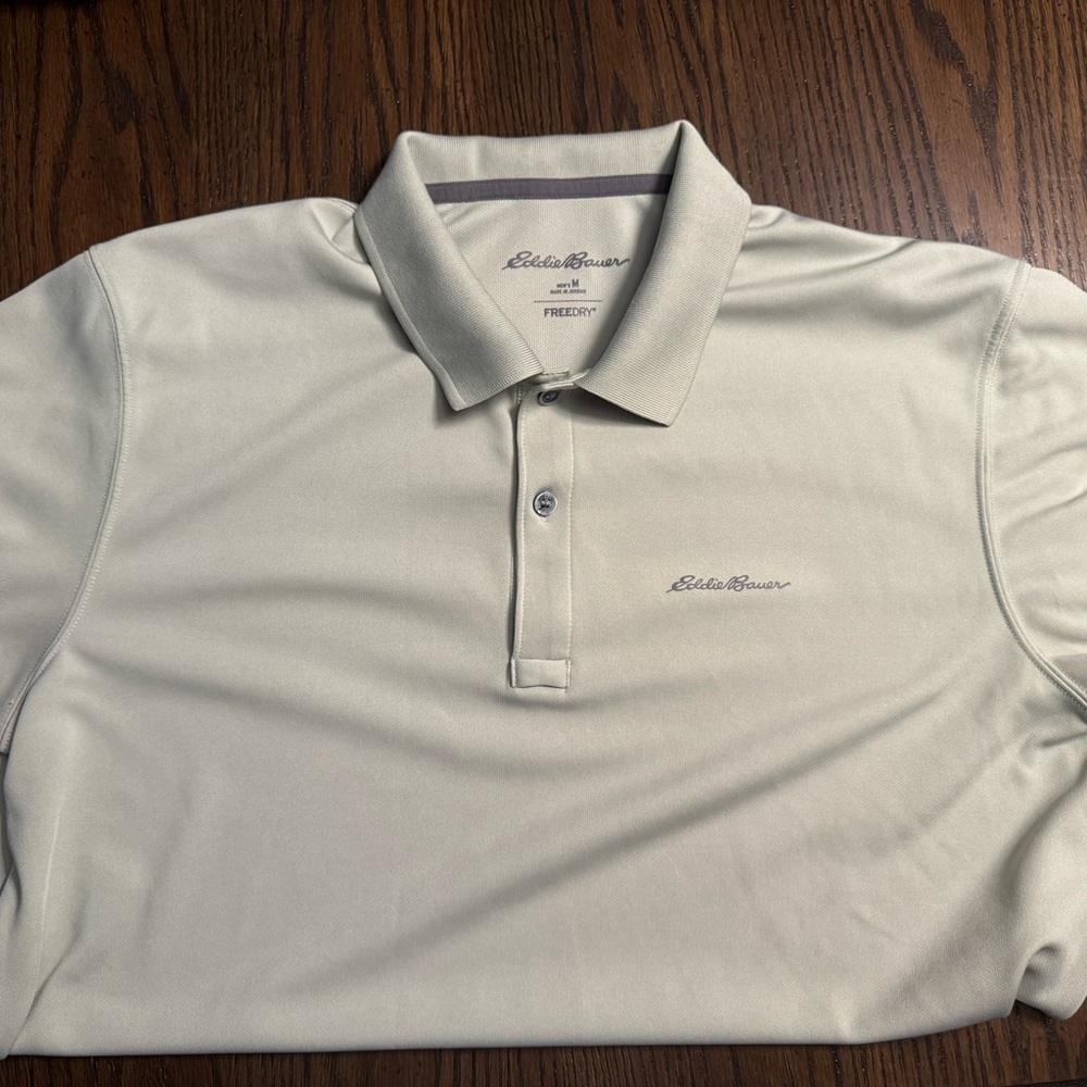 Eddie Bauer Men's Light Green Polo Shirt - -M